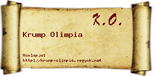 Krump Olimpia névjegykártya